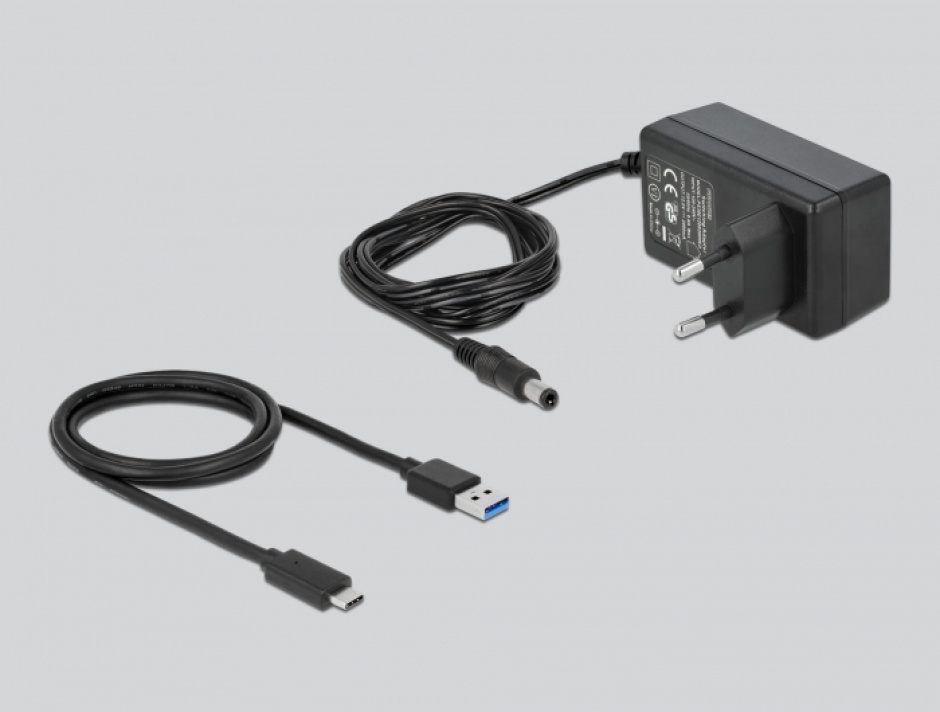 Imagine Convertor USB Type-C 3.2 Gen 2 la SATA 22 pini pentru HDD 2.5"/3.5", Delock 64104